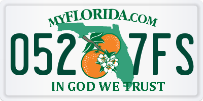 FL license plate 0527FS
