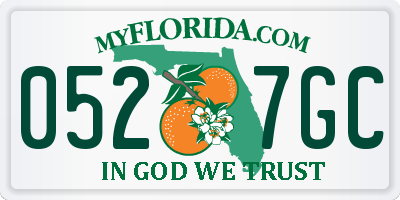 FL license plate 0527GC