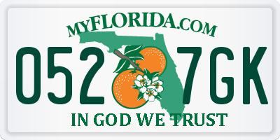 FL license plate 0527GK