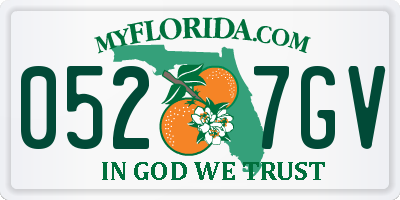 FL license plate 0527GV