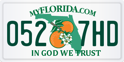 FL license plate 0527HD