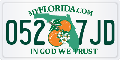 FL license plate 0527JD