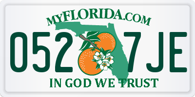 FL license plate 0527JE