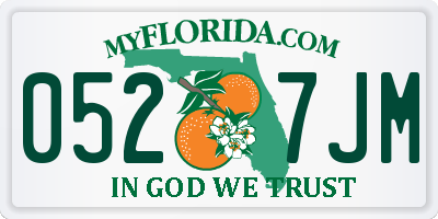 FL license plate 0527JM
