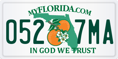 FL license plate 0527MA