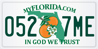 FL license plate 0527ME
