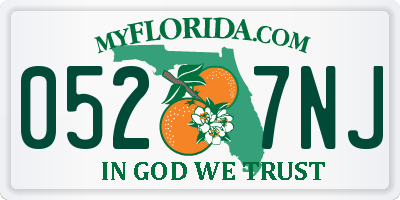 FL license plate 0527NJ