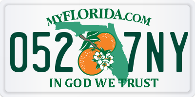 FL license plate 0527NY