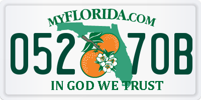FL license plate 0527OB