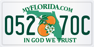 FL license plate 0527OC