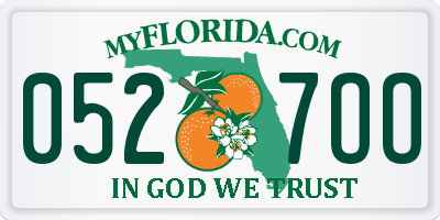 FL license plate 0527OO