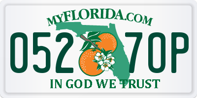 FL license plate 0527OP