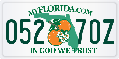 FL license plate 0527OZ