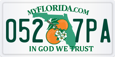 FL license plate 0527PA