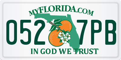 FL license plate 0527PB