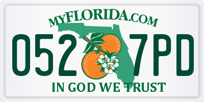 FL license plate 0527PD