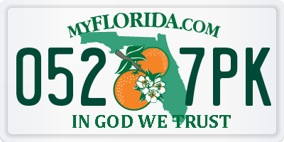 FL license plate 0527PK