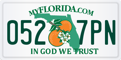 FL license plate 0527PN