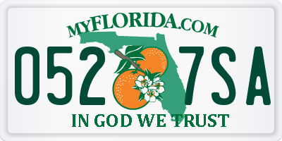 FL license plate 0527SA