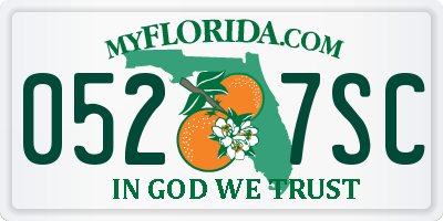 FL license plate 0527SC