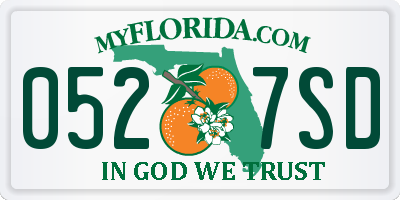 FL license plate 0527SD