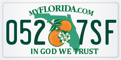 FL license plate 0527SF