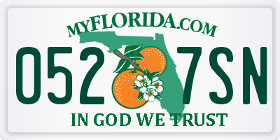 FL license plate 0527SN