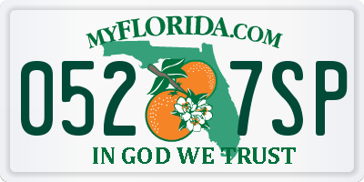 FL license plate 0527SP