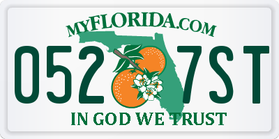 FL license plate 0527ST