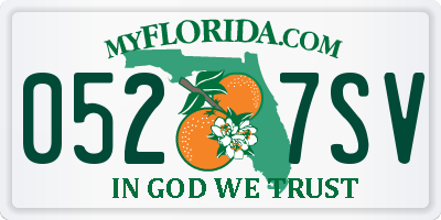 FL license plate 0527SV