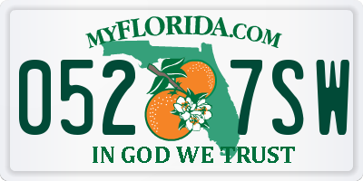 FL license plate 0527SW