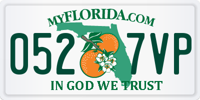 FL license plate 0527VP