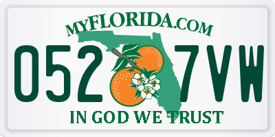 FL license plate 0527VW