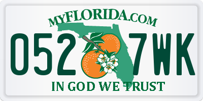 FL license plate 0527WK