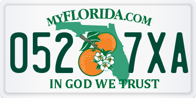 FL license plate 0527XA