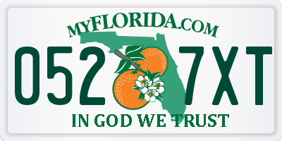 FL license plate 0527XT