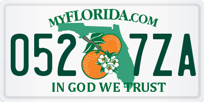 FL license plate 0527ZA