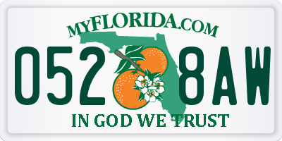 FL license plate 0528AW