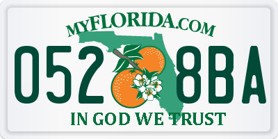 FL license plate 0528BA