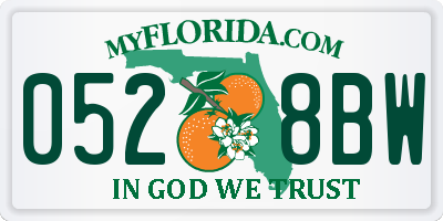 FL license plate 0528BW