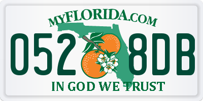FL license plate 0528DB
