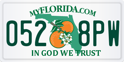 FL license plate 0528PW