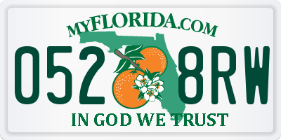 FL license plate 0528RW