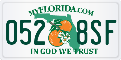 FL license plate 0528SF