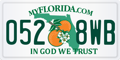 FL license plate 0528WB