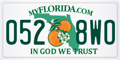 FL license plate 0528WO