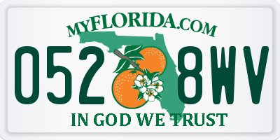 FL license plate 0528WV