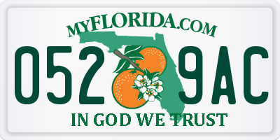 FL license plate 0529AC