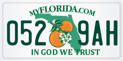 FL license plate 0529AH