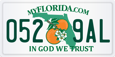 FL license plate 0529AL
